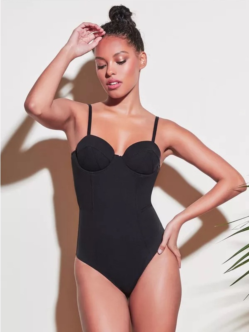 Fleur du Mal Black Jersey Bullet Bodysuit, Size Medium Women’s